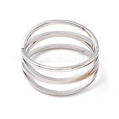 変色しないクロス304ステンレススチール製女性用指輪  ステンレス鋼色  内径：usサイズ6 1/2（16.9mm）&nbsp;RJEW-B035-03P