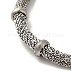 304ステンレススチールブレスレット  磁気クラスプ付  ステンレス鋼色  7-1/2x1/4インチ（19.1x0.6cm）&nbsp;BJEW-C078-04P