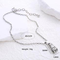 女性用304ステンレススチール製ボクシンググローブペンダントネックレス  変色なし  ステンレス鋼色  15.75インチ（40cm）&nbsp;QE1257