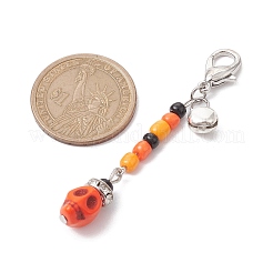 Halloween Skull Dyed Synthetic Turquoise Pendant Decorations&nbsp;HJEW-MZ00061