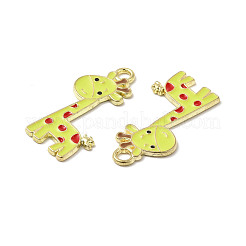 合金エナメルチャーム  キリンチャーム  ゴールドカラー  ミックスカラー  27x17x1mm  穴：2mm&nbsp;ENAM-B050-13G