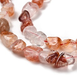 Natural Red Hematoid Quartz/Ferruginous Quartz Beads Strands&nbsp;G-P497-01E-54