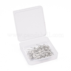 Non-Tarnish 40Pcs 4 Styles 202 Stainless Steel Ball Stud Earring Findings&nbsp;STAS-LS0001-13P