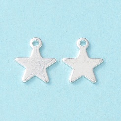 304ステンレススチールチャーム  スター  銀  10x8x0.8mm  穴：1.4mm&nbsp;STAS-L234-069S