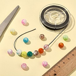 強い伸縮性のあるビーディング弾性糸  フラット弾性クリスタルストリング  ブラック  0.8mm  約10.93ヤード（10m）/ロール&nbsp;X-EW-N002-04