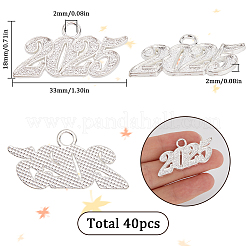 高品質のネックレス合金アクセサリー40個  数2025  銀  18x33x2mm  穴：3mm  40個/セット&nbsp;FIND-SC0012-17S