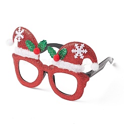 Christmas Plastic & Non-woven Fabric Glitter Glasses Frames&nbsp;LS-AJEW-E053-01C
