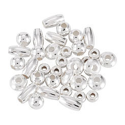 40 個 4 スタイル 925 スターリングシルバービーズ  混合図形  銀  3~6x2.5~4mm  穴：1~1.6mm  10個/スタイル&nbsp;STER-TA0001-51