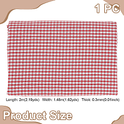 2mの綿タータン柄生地  服装アクセサリー  長方形  レッド  1480x0.3mm&nbsp;DIY-GA0009-86A-03
