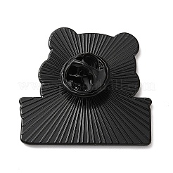 パンダテーマのエナメルピン  バックパック用合金ラペルピンバック  ラッキーパンダ  暗赤色  29x30mm&nbsp;JEWB-B030-03A-EB