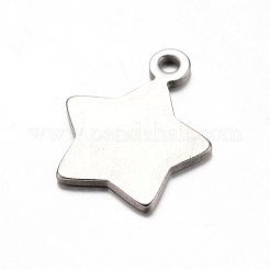 変色しにくい201ステンレススチールチャーム  ハート  タグチャーム  ステンレス鋼色  16.5x13.5x1mm  穴：1.5mm&nbsp;X-STAS-D429-45