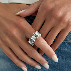 Zinc Alloy & Glass Rhinestone Finger Rings&nbsp;WGE51AA-01