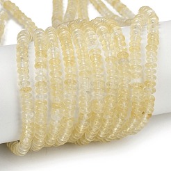 ウォーターメロンストーンガラスビーズ連売り  ロンデル  4.5x2mm  穴：0.8mm  約160~165個/連  15.35''（39センチメートル）&nbsp;G-U026-B03-4mm