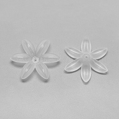 6-Petal Transparent Acrylic Bead Caps&nbsp;FACR-S018-SB518