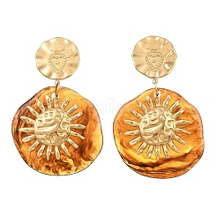 304 Stainless Steel & Resin Stud Dangle Earrings for Women&nbsp;SA-CBA717A-01G-01