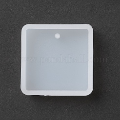 正方形のペンダントシリコーン型  UVレジン用  エポキシ樹脂ジュエリー作り  ホワイト  28.5x28.5x7.5mm&nbsp;LS-DIY-K047-01