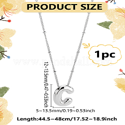 1pc Brass Chain with Alloy Letter Pendants Necklaces&nbsp;NJEW-LP0001-41C-P