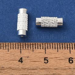 真鍮製ネジ式クラスプ  銀  12x4mm  穴：1mm&nbsp;KK-G186-S