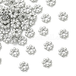 シェグレース真鍮スペーサービーズ  花  カドミウムフリー＆ニッケルフリー＆鉛フリー  プラチナメッキ  5x1.5mm  穴：1.5mm&nbsp;XGRQ1H440-332P