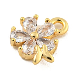 Brass Micro Pave Clear Cubic Zirconia Pendants&nbsp;LS-KK-U015-10G