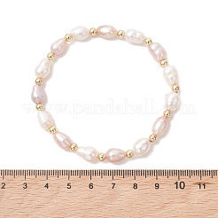 Natural Cultured Freshwater Pearl & 304 Stainless Steel Beads Stretch Bracelets for Women&nbsp;BJEW-JB13518