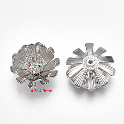 真鍮製ビーズキャップ  花  ニッケルフリー  プラチナメッキ  15x7mm  穴：0.8mm  内径：4.5~4.9mm&nbsp;LS-KK-T038-123P