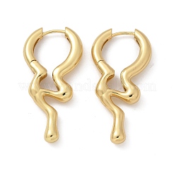 Rack Plating Brass Melting Drop Hoop Earrings for Women&nbsp;EJEW-Z019-19G