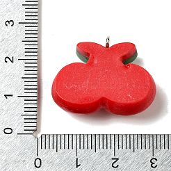 クリスマステーマのRSINペンダント  プラチナアイアンファインディング付き  チェリー  21.5x27x9.5mm  穴：2mm&nbsp;RESI-A039-01D