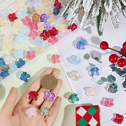 110Pcs 11 Colors Christmas Theme Transparent Spray Paint Glass Beads&nbsp;GLAA-PA0001-20