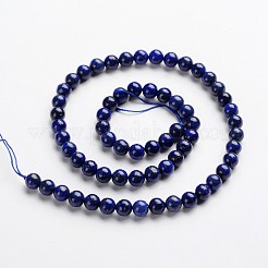 丸い染め＆天然のラピスラズリ宝石のビーズ連売り  染め  6mm  穴：1mm  約57~60個/連  15インチ&nbsp;G-J333-05-6mm