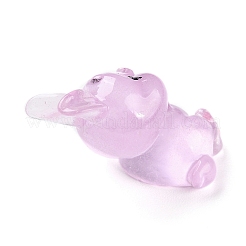蓄光樹脂ウサギの飾り  暗闇で光る  マイクロランドスケープガーデン装飾  スミレ  23x37x17mm&nbsp;DJEW-R011-02E