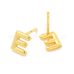 Brass Hollow Out Initial Letter Stud Earrings&nbsp;EJEW-A044-01G-E
