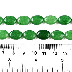 天然マレーシアジェイド染めビーズ連売り  フラットオーバル  ライムグリーン  14x10x5.5mm  穴：1.2mm  約28個/連  15.55''（39.5センチメートル）&nbsp;G-M206-46