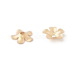 304ステンレススチールビーズキャップ  5花びら  花  18KGP本金メッキ  6.5x1.5mm  穴：1.2mm&nbsp;STAS-P307-11G