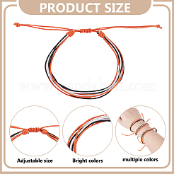 Waxed Cord Multi-strand Braided Bracelets for Women Men&nbsp;BJEW-WH0031-027