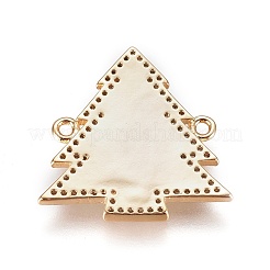 真鍮製マイクロパヴェキュービックジルコニアコネクター  シェルと  クリスマスツリー  ゴールドカラー  22x22x3mm  穴：1.4mm&nbsp;BSHE-F012-15A-G