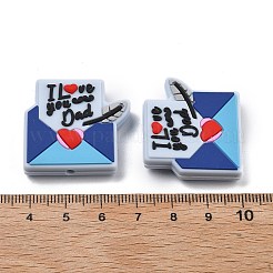 父の日シリコンビーズ  焦点ビーズ  ダークブルー  ナゲット  28x21x8mm  穴：2.5mm&nbsp;SIL-V006-02H