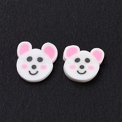 手作り樹脂クレイカボション  クマの頭  ラベンダーブラッシュ  5.5x6x0.8mm  約76923個/1000g&nbsp;CLAY-A002-06