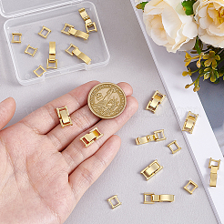 真鍮製時計バンド留め具12個  カドミウムフリー＆鉛フリー  長方形  24KGP本金メッキ  14.5x7.5x4mm&nbsp;KK-PH0013-21