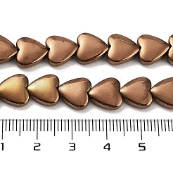 合成磁気無しヘマタイトビーズ連売り  ハート  ミックスカラー  10x10x3.5mm  穴：1mm  約44個/連  15.79''（40.1センチメートル）&nbsp;G-P545-O01-01