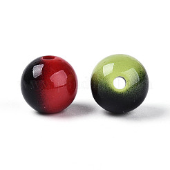 Spray Painted Opaque Acrylic Round Beads&nbsp;SACR-T018-22M