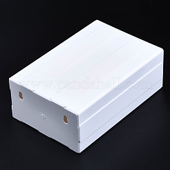 ポリスチレンプラスチックビーズ貯蔵容器  長方形の引き出し  ホワイト  21x13.5x7.5cm&nbsp;CON-N011-043-1