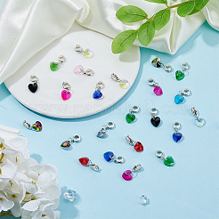 40Pcs 10 Colors Glass European Dangle Charms&nbsp;PALLOY-FI00003