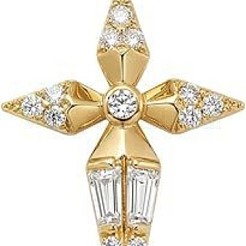 女性用真鍮パヴェクリアキュービックジルコニアクロスペンダントネックレス  ゴールドカラー  15.75~17.72インチ（40~45cm）&nbsp;WG79657-01