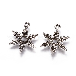 CCBプラスチックペンダント  スノーフレーク  アンティークシルバー  23x17.5x2mm  穴：2mm&nbsp;CCB-K004-01AS