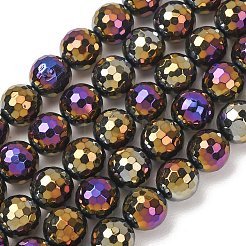 Electroplated Natural Agate Beads Strands&nbsp;G-B191-A07-10mm-04