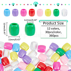 360Pcs 12 Colors Plastic European Beads&nbsp;KY-NB0001-66