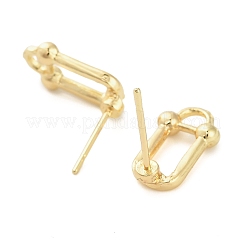 合金製スタッドピアスパーツ  304ステンレス鋼ピン付き  オーバル  ゴールドカラー  13.5x7.5mm  穴：3mm  ピン：0.6mm&nbsp;PALLOY-I224-04G