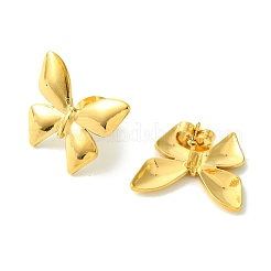 PVD真空メッキ304ステンレススチールスタッドピアス（女性用）  蝶  ゴールドカラー  16.5x19.7mm&nbsp;EJEW-L284-16G