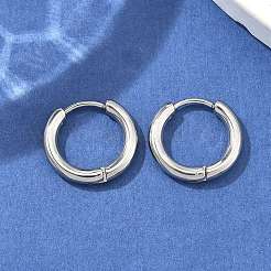 変色しにくい304ステンレススチール製フープピアス  低刺激性のイヤリング  316サージカルステンレスピン付き  ステンレス鋼色  10ゲージ  16x2.5mm  ピン：1mm  内径：10mm&nbsp;EJEW-F111B-16mm-P